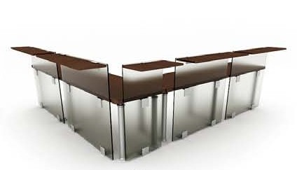 Die Kombination von Glas Schreibtisch
