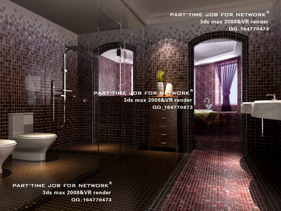 Badezimmer mit Mosaik Wand
