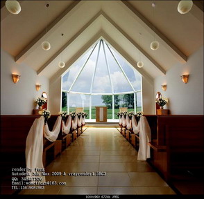 Kirche Hochzeit Dekorationen 3D-Modell 1