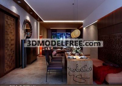 Verwitterten Memory, Living Room, Haus-, Innen-Szene, Interior Design, 3D-Modell Download kostenlos