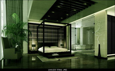 3D-Modell der chinesischen Stil Schlafzimmer
