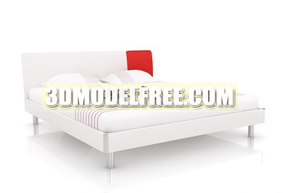 White Mode Bed 3D-Modell der