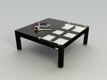 Dunkles Holz Kaffeetisch 3D-Modell