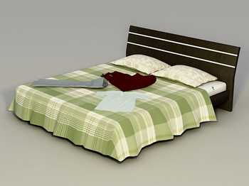 Bed Bett 3D-Modell der Haushalt Möbel, Holz-Dienstprogramm