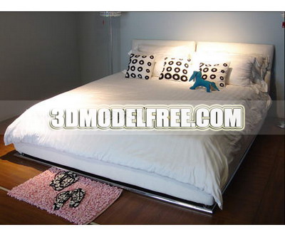 Bed Möbel TV-Möbel aus Massivholz Doppelbett Nachttische Anzeige von 3D-Modellen