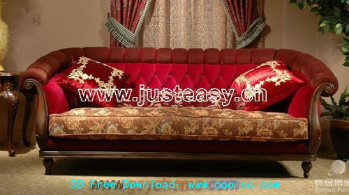 European-style klassisches Sofa 3D-Modell (inkl. Material)