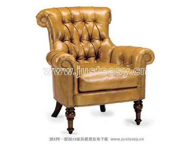 Gelbe Chef Sofa 3D-Modell (einschließlich Materialien)