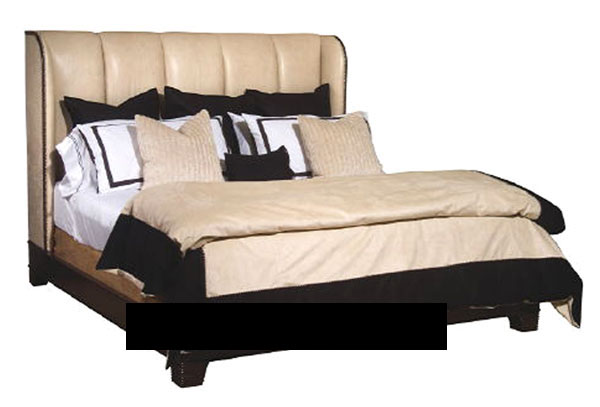 3D-Modell der europäischen braunem Leder Bett (einschließlich Materialien)
