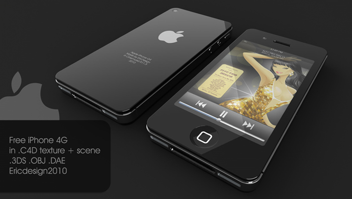 FreeiPhone vier Generationen von 3D-Modellen
