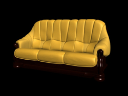 Vintage Sofa 3D-Modell der gelben Menschen