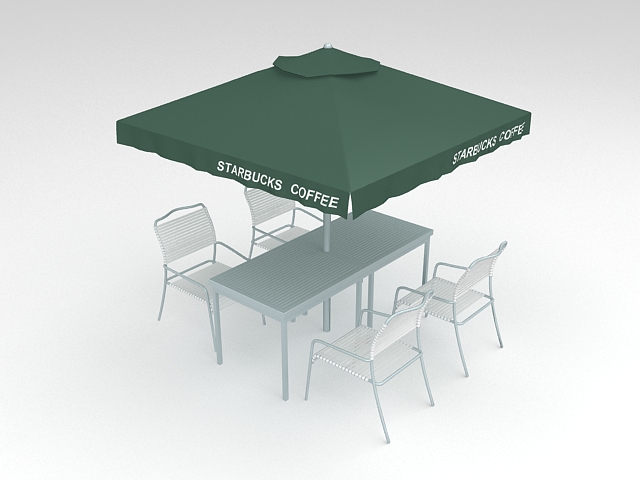 Sonnenschirm Caf im Freien 3D-Modell der Haube

