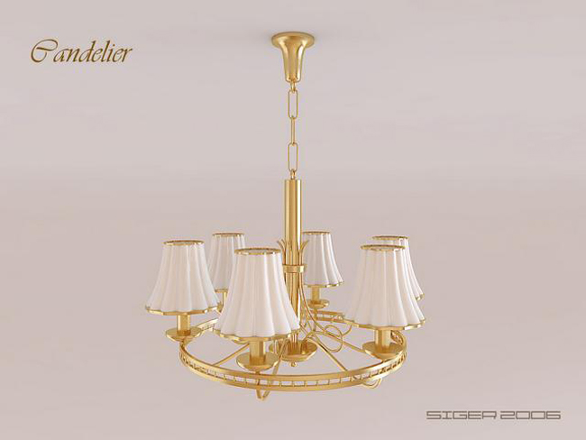 3D-Modell des Goldenen Rings Kronleuchter
