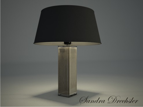 3D-Modell eines Quadrats Tischlampe
