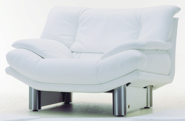 Soft weißen Stoff Sofa Einzelperson 3D-Modelle
