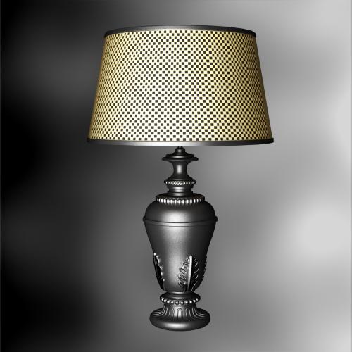 Rustikale Tischlampe 3D-Modell von Lattice Lampensockel
