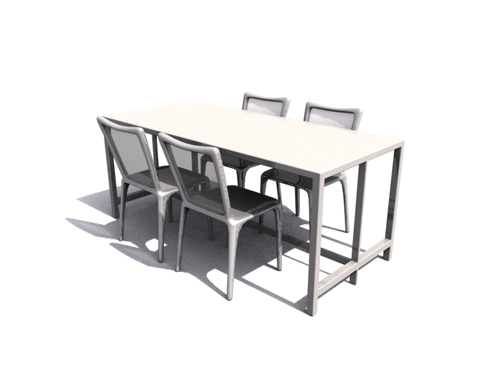 Holzwerkstoffe Esstische und Sthle einfache 3D-Modell
