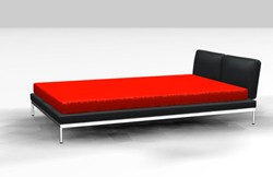 3D-Modell von Deep schwarz rot Bett