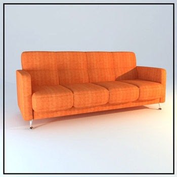 Orange Sofa Stoff 3D-Modell des Menschen
