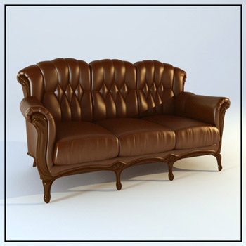 3D-Modell der Ledercouch Europäischen
