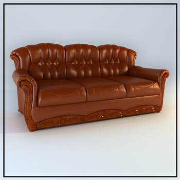 Europäische Muster als Ledersofa 3D-Modell
