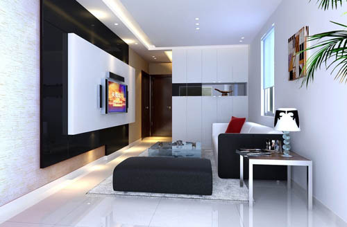 Helles und stilvolles Wohnzimmer Modell