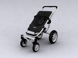 Hand-Rad Kinderwagen Schwarz