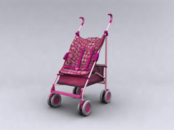 Pink Hand-Rad Kinderwagen