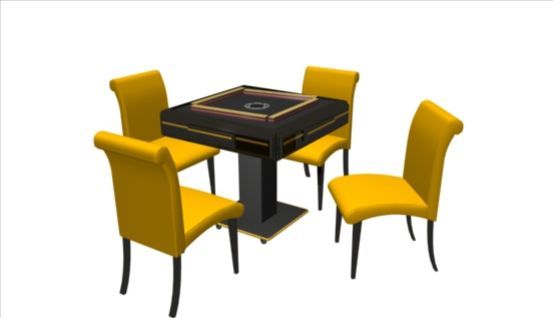 Mahjong Tabelle 3D-Modell-1