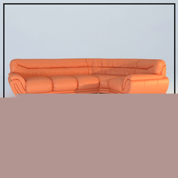 Orange Ecksofa aus Leder Modell