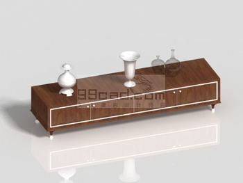 Zwerg mit stilvollem Holzschrank 3D-Modell