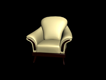 European-style wooden base single sofa