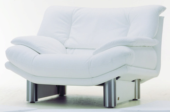 Moderne White Einzel Metall Basisgewebe Sofa