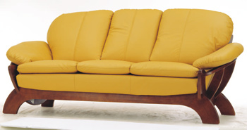 European-style gelbe Ledercouch