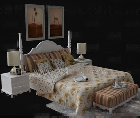 Sunflower Blumen weiße Doppelbett