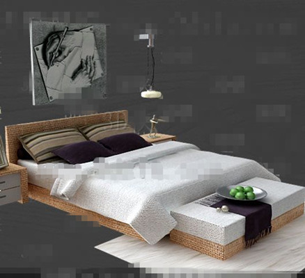 Weiß Doppelbett aus Holz