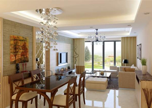 Moderne warmen und hellen Wohnzimmer