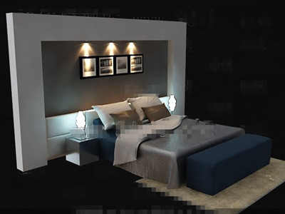 Elegante einfachen blauen Doppelbett