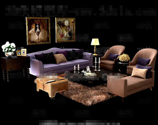 Wunderschönen lila Sofa Kombination