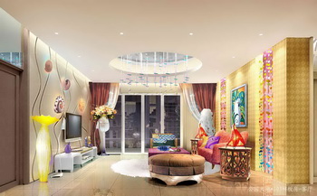 Lebendige und helle Farben Wohnzimmer