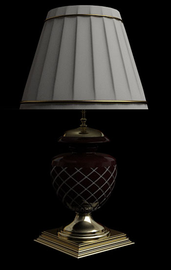 Weiß plissiert karierten Tischlampe