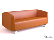 Hellorange komfortable drei Sitze Sofa