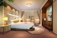 Moderne warmes gemtliches Schlafzimmer
