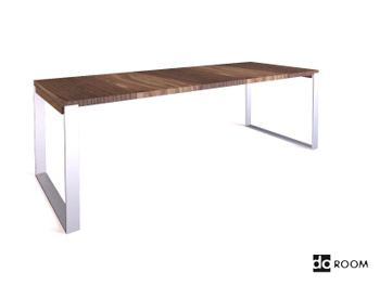 Massivholz-Desktop-und Metall-Stents Tisch