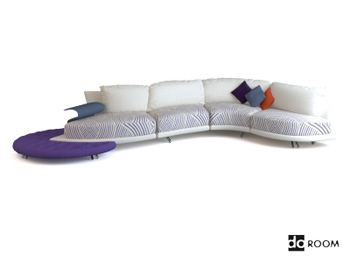 Lange weiße kreative Multiplayer-Sofa