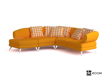 Moderne warmen Gelb drei Sitze Sofa