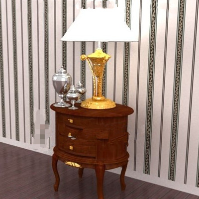 Holz braun rund Nachttisch