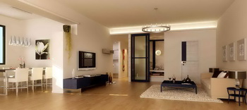 Moderne halboffene Wohnzimmer