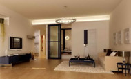Moderne halboffene Wohnzimmer