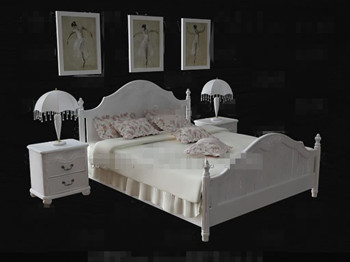 Europäischen Stil exquisite weiße Doppelbett