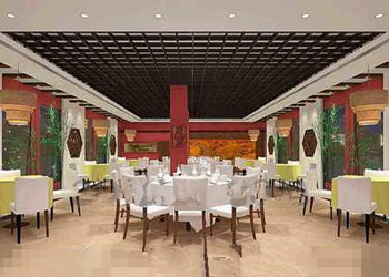 Chinesischen Stil Deko geräumiges Restaurant